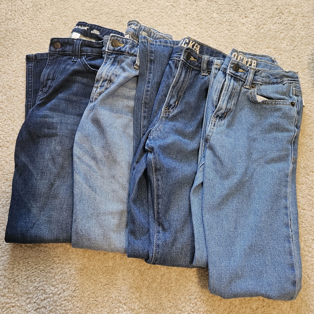 Boy denim blue jeans pants spring fall winter casual school clothes lot 14